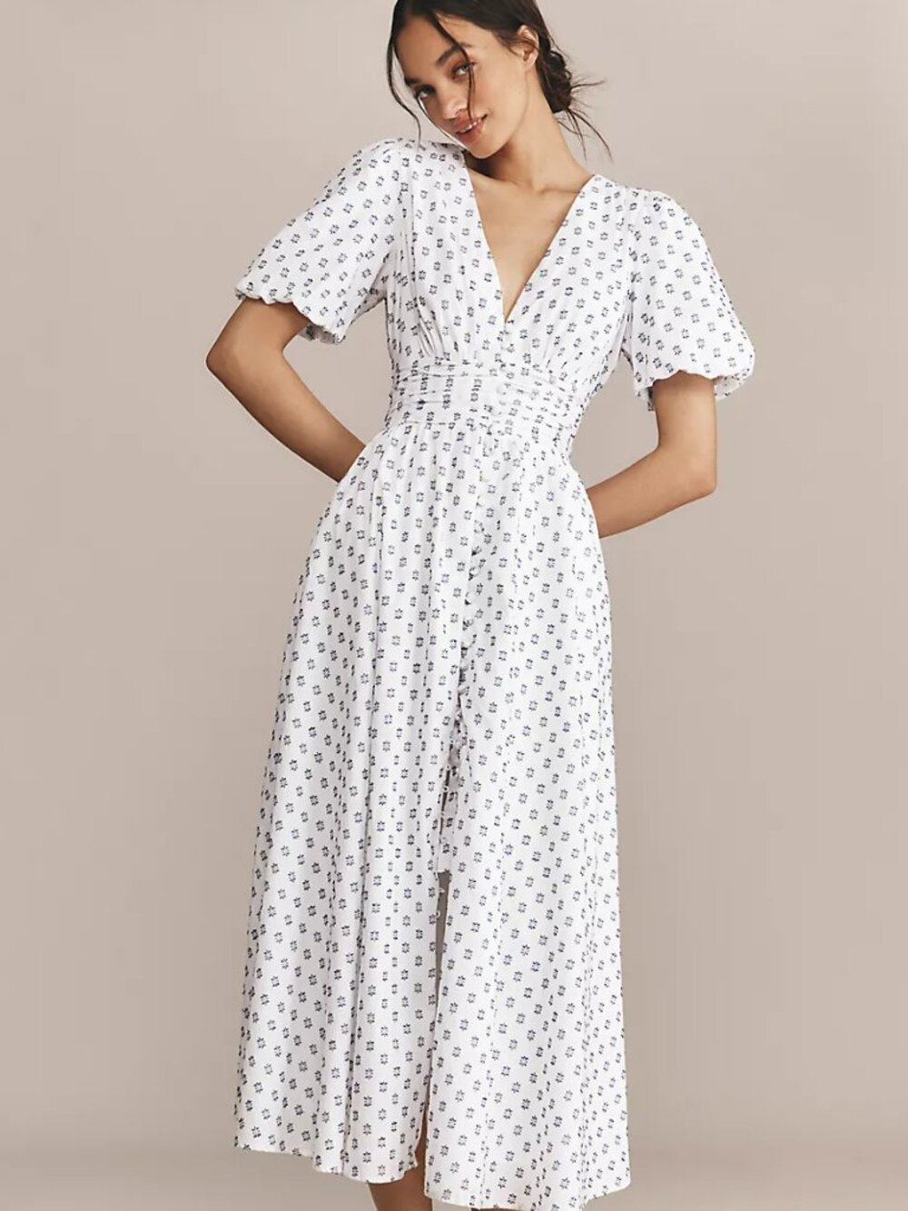 Anthropologie White Maxi Katerina Dress - Picture 1 of 10